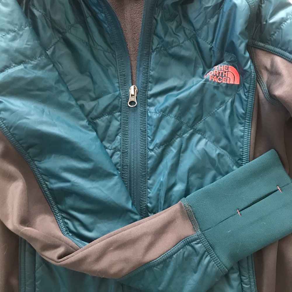 North Face Fitted Teal/Grey/Pink Lined Jacket